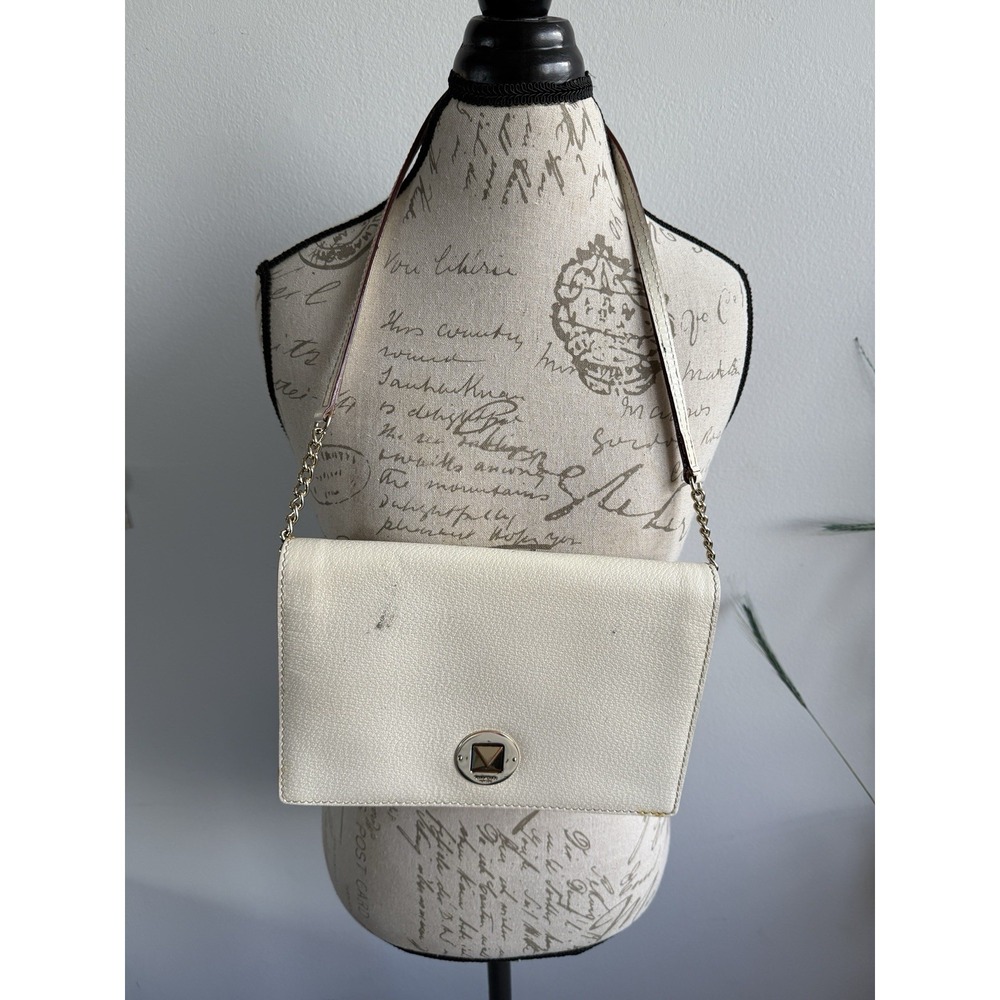 Kate Spade Rare Ivory Small Leather Clutch/handbag With Dust bag Retail $318